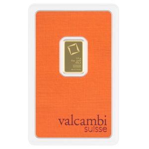 Золотий злиток Valcambi 2,5 грам, проба 999.9, інвестиційне золото в блістері.