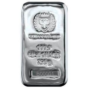 Germania Mint 250 gram ag 9999 cast bar silver sell buy