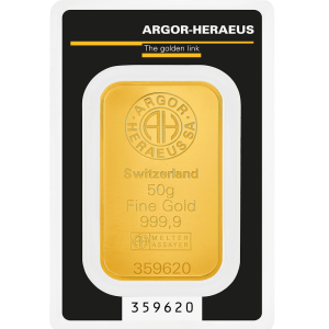 Sztabka złota Argor-Heraeus 50 gramów