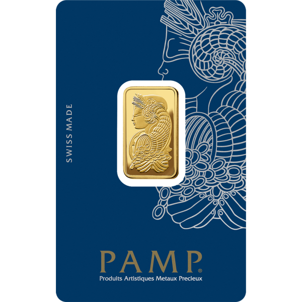 PAMP Lady Fortuna gold bar 10 grams, 999.9 fineness, Swiss gold.